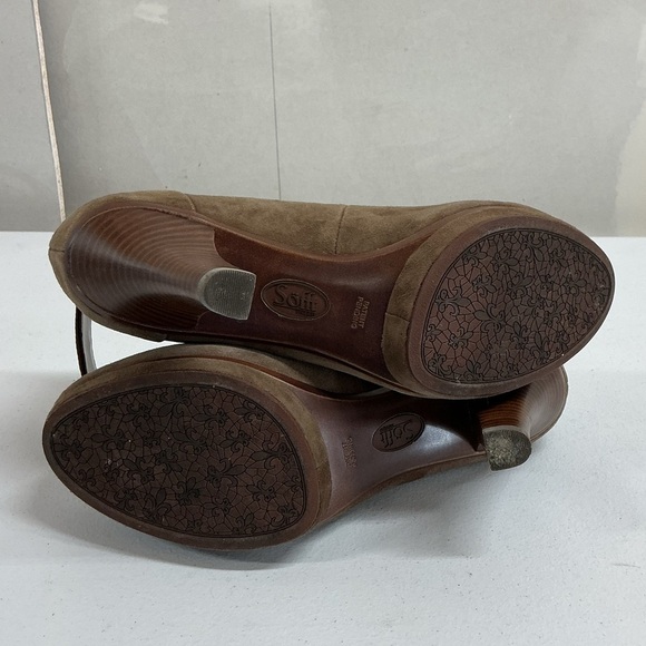 Söfft Brown Suede Mary Jane Platform Heels Size 9.5 Comfort Ankle Strap Pumps - Picture 7 of 7